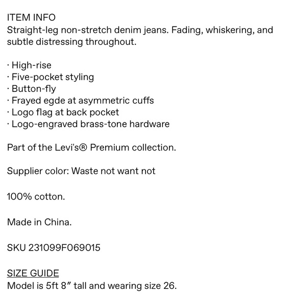 Levi’s Black 501 Mini Waist Jeans - Picture 5 of 5